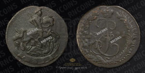 Денга 1791 года КМ (КМ, Сузунский монетный двор)