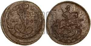Денга 1764 года ЕМ (ЕМ, Екатеринбургский монетный двор)