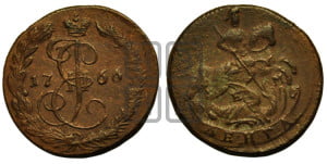 Денга 1766 года ЕМ (ЕМ, Екатеринбургский монетный двор)