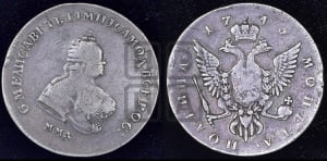 Полтина 1745 года ММД (ММД под портретом)