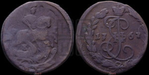 Денга 1767 года ЕМ (ЕМ, Екатеринбургский монетный двор)