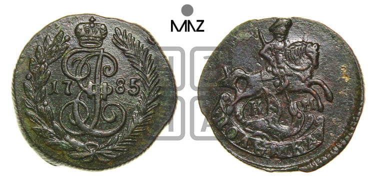 Полушка 1785 года (КМ, Сузунский монетный двор)