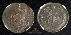 Денга 1784 года КМ (КМ, Сузунский монетный двор)