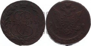 5 копеек 1773 года ЕМ (ЕМ, Екатеринбургский монетный двор)
