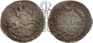 Полушка 1786 года КМ (КМ, Сузунский монетный двор)