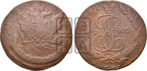 5 копеек 1763 года ЕМ (ЕМ, Екатеринбургский монетный двор)