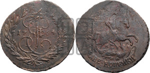 2 копейки 1764 года ММ (ММ, Красный  монетный двор)