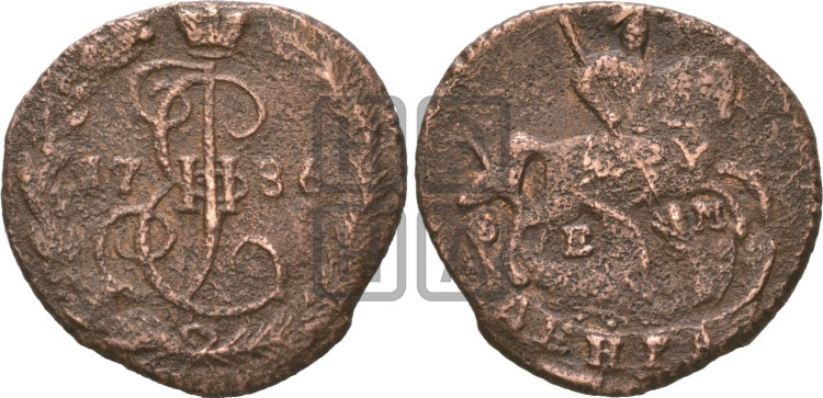 Денга 1786 года (ЕМ, Екатеринбургский монетный двор)