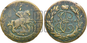 2 копейки 1766 года ММ (ММ, Красный  монетный двор)