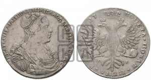 1 рубль 1727 года СП-Б (Портрет вправо, Петербургский тип, голова большая)