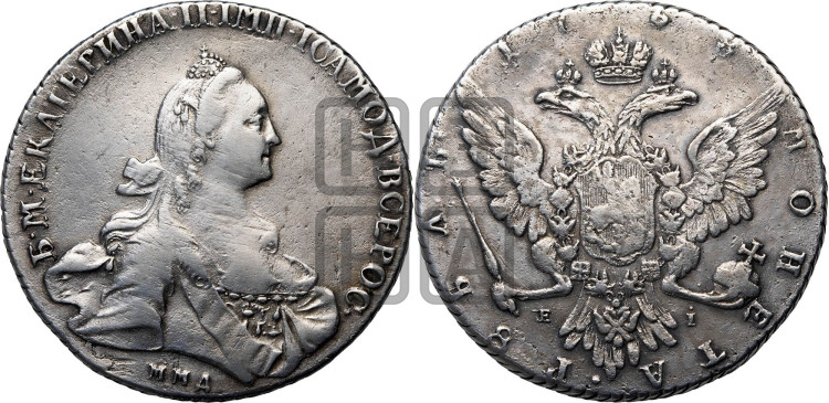 1 рубль 1768 года ( MMД, без шарфа на шее)