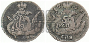 5 копеек 1758 года СПБ (кружок малого формата)