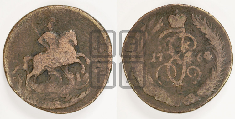 1 копейка 1764 года (СПМ, Санкт-Петербургский монетный двор)