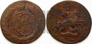 2 копейки 1763 года СПМ (СПМ, Санкт-Петербургский монетный двор)