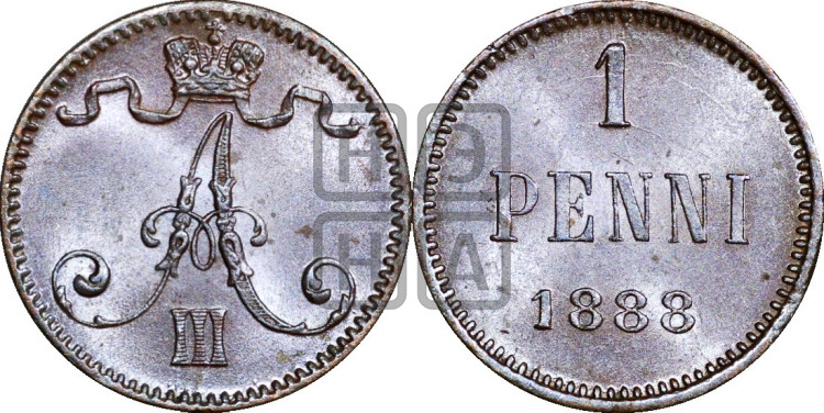 1 пенни 1888 года