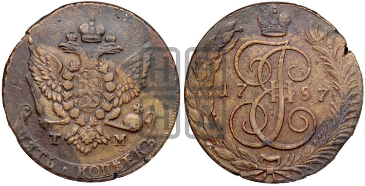5 копеек 1787 года (ТМ, Таврический монетный двор)