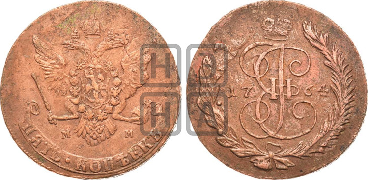 5 копеек 1764 года (ММ, Красный монетный двор)