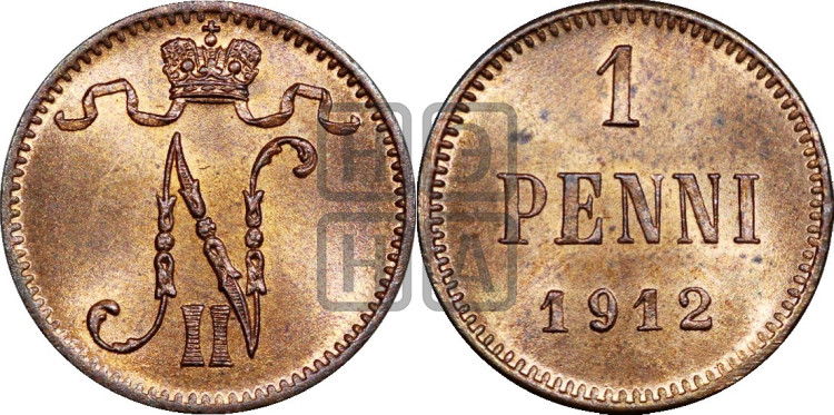 1 пенни 1912 года