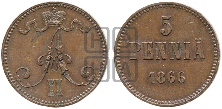 5 пенни 1866 года
