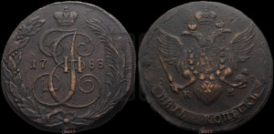 5 копеек 1788 года КМ (КМ, Сузунский монетный двор)