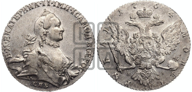 1 рубль 1764 года (с шарфом на шее)