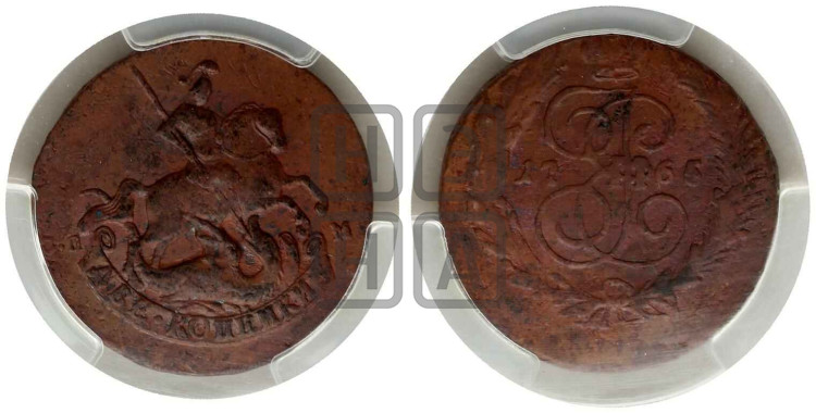 2 копейки 1765 года (СПМ, Санкт-Петербургский монетный двор)
