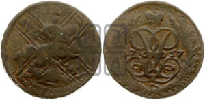 2 копейки 1757 года (гурт сетчатый)