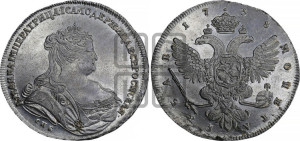 1 рубль 1738 года СПБ (петербургский тип, СПБ под рукавом)