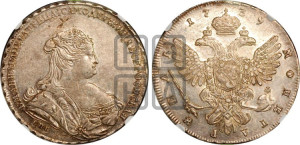 1 рубль 1739 года СПБ (петербургский тип, портрет 1738 года СПБ, без розетки на груди и плече)