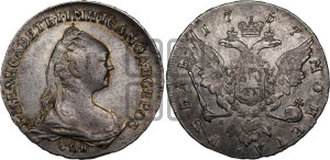 1 рубль 1757 года СПБ / Я I (СПБ, портрет работы Дасье)