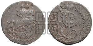 Денга 1791 года КМ (КМ, Сузунский монетный двор)