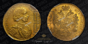 Двойной червонец 1714 года (новый тип). Новодел.