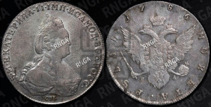 1 рубль 1786 года СПБ/ЯА (новый тип)