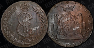 10 копеек 1780 года КМ (для Сибири)