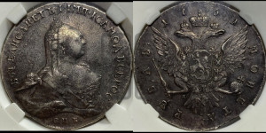 1 рубль 1761 года СПБ / Н К (СПБ, портрет “Ивановский”)