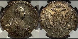 1 рубль 1768 года СПБ/СА ( СПБ, без шарфа на шее)