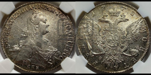 1 рубль 1773 года СПБ/ѲЛ ( СПБ, без шарфа на шее)
