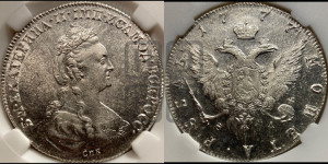 1 рубль 1777 года СПБ/ѲЛ (новый тип)