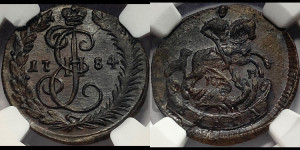 Денга 1784 года КМ (КМ, Сузунский монетный двор)