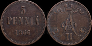 5 пенни 1866 года