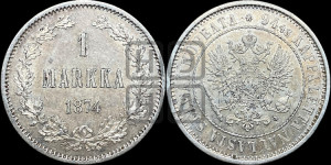 1 марка 1874 года S