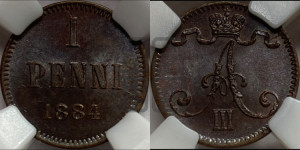 1 пенни 1884 года