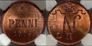 1 пенни 1905 года