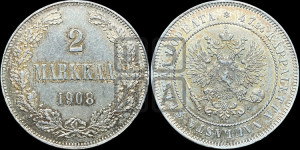2 марки 1908 года L