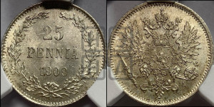 25 пенни 1909 года L