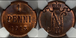 1 пенни 1913 года