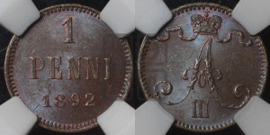 1 пенни 1892 года