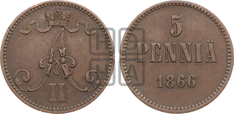 5 пенни 1866 года