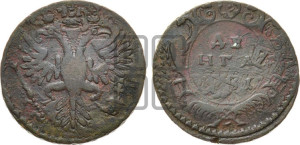 Денга 1731 года (крест державы простой)
