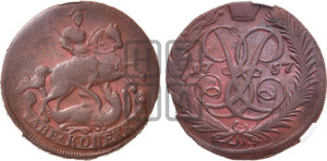 2 копейки 1757 года (гурт сетчатый)